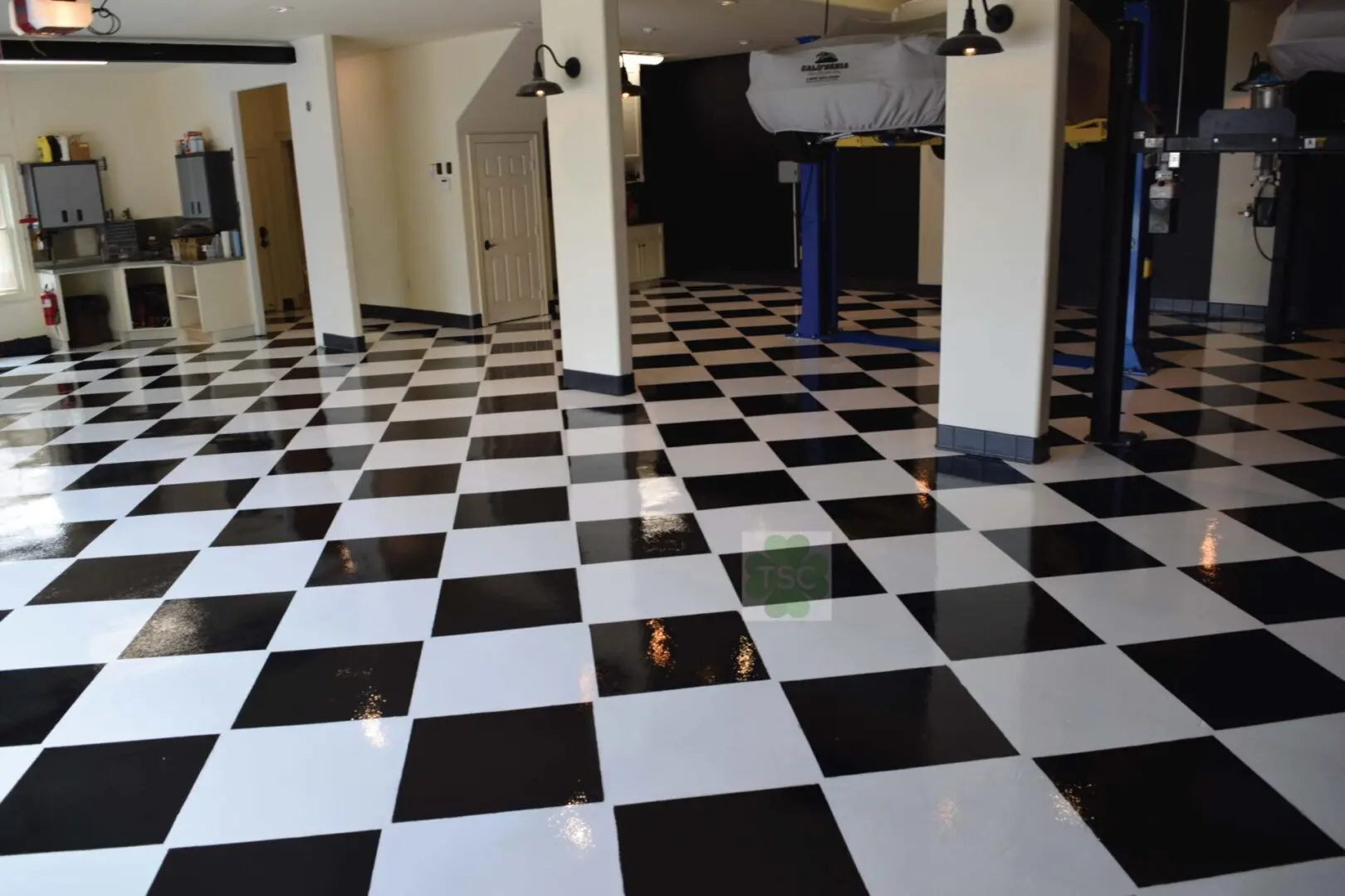 Black and white floor